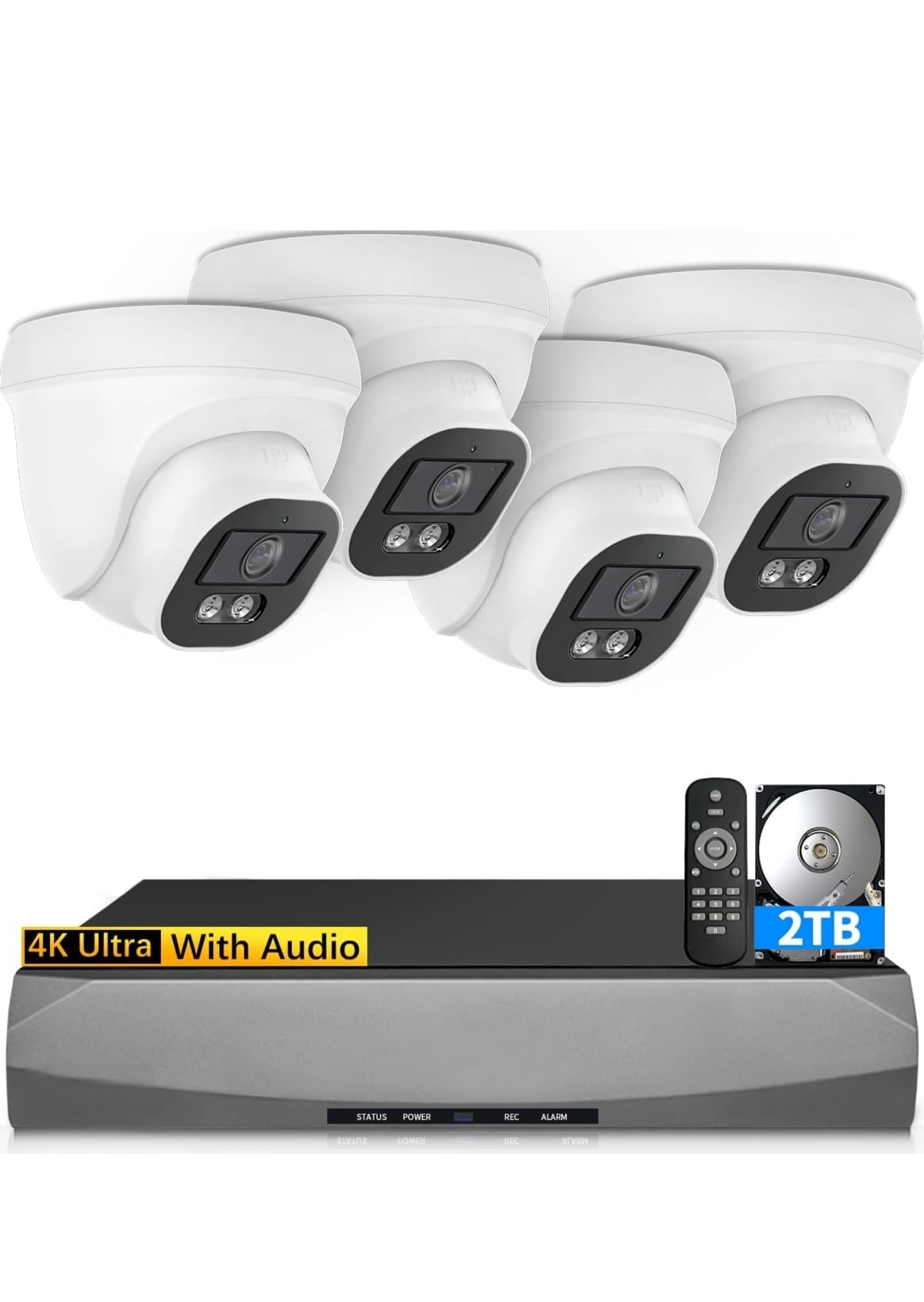 Set de 4 Cámaras de Seguridad 4K Ultra HD con Audio - Protección Total