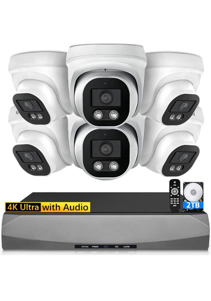 Set de 6 Cámaras de Seguridad 4K Ultra HD con Audio - Máxima Seguridad para Hogares y Negocios