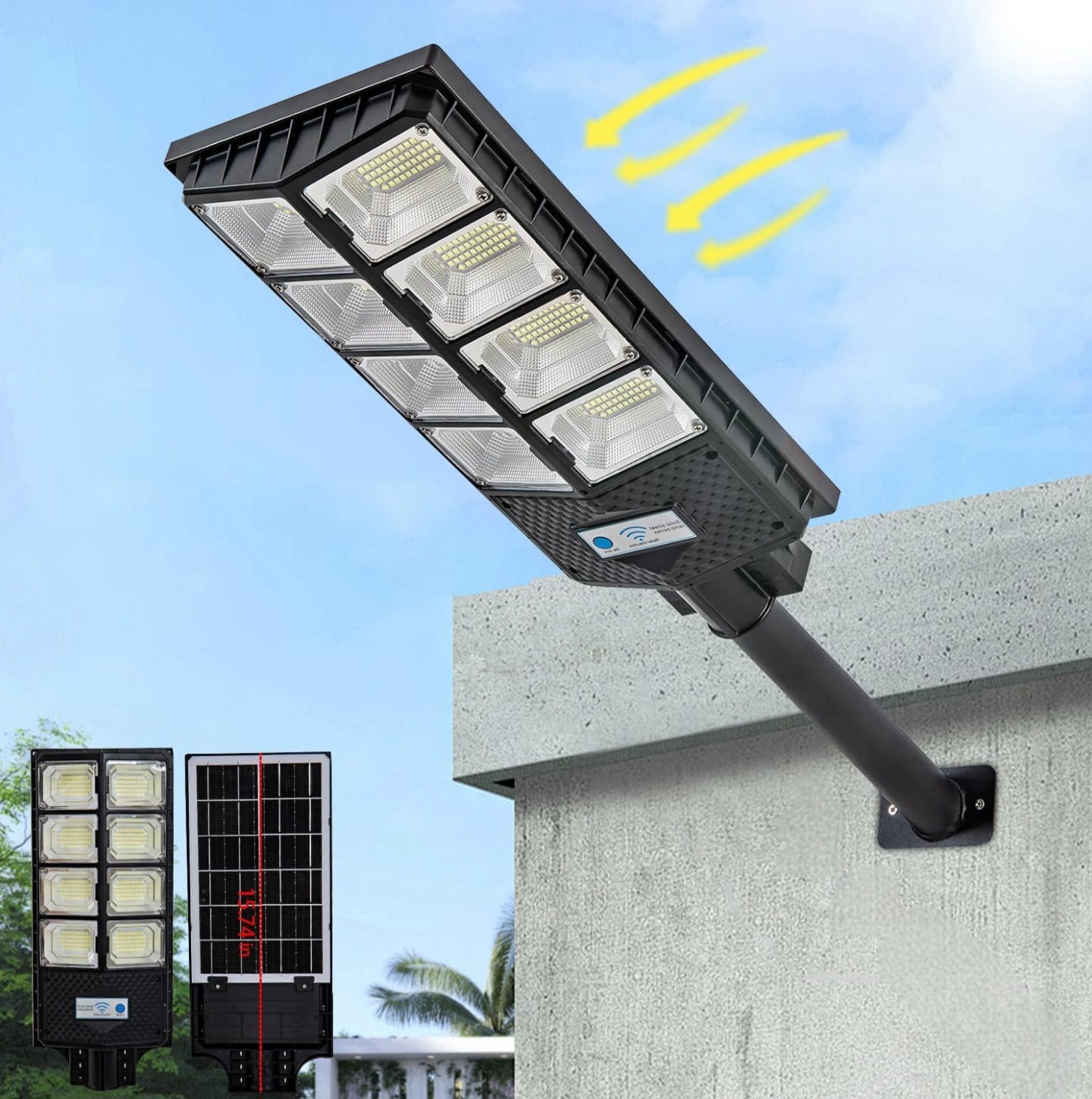 Foco Solar Inteligente con Sensor de Movimiento y Modos Ajustables – Instalación Incluida